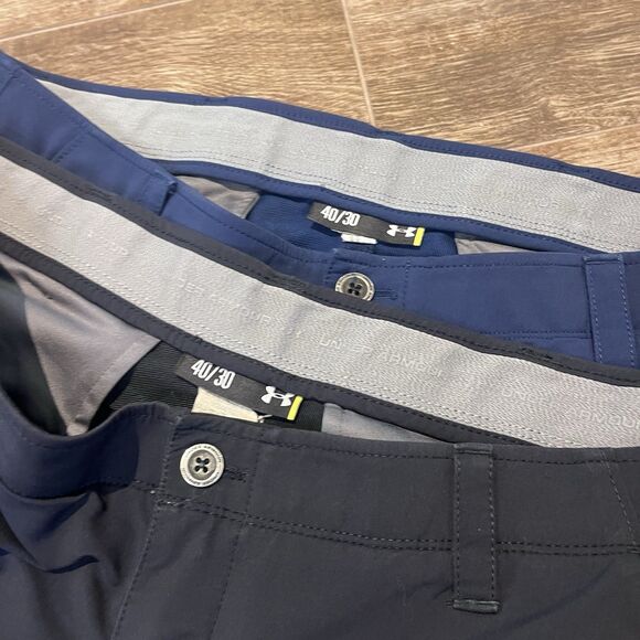 Lot Of 2 Under Armour Mens Golf Pants 38x30 Match Play Performance UA Chino - Picture 8 of 12